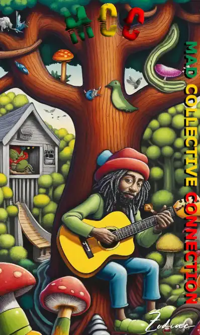 MCC Reggae Culture playing guitar surrounded by nature