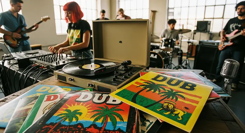 The history of Dub - music artists at work in the studio