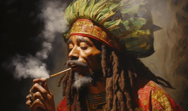 Reggae Culture - Rasta smoking Ganja